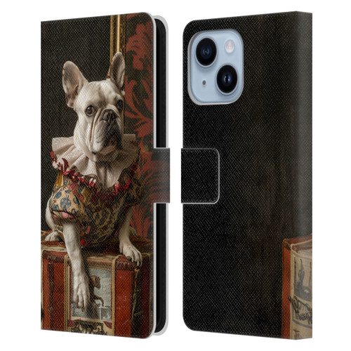 Haroulita Mix Art Animals Bulldog Leather Book Wallet Case Cover For Apple iPhone 14 Plus