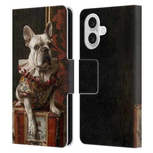 Haroulita Mix Art Animals Bulldog Leather Book Wallet Case Cover For Apple iPhone 16