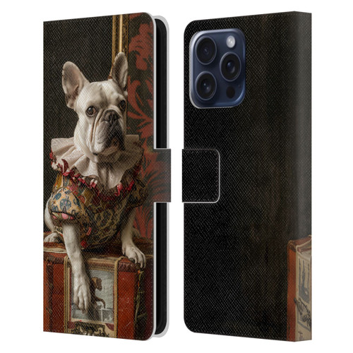 Haroulita Mix Art Animals Bulldog Leather Book Wallet Case Cover For Apple iPhone 16 Pro Max