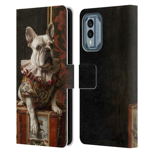 Haroulita Mix Art Animals Bulldog Leather Book Wallet Case Cover For Nokia X30
