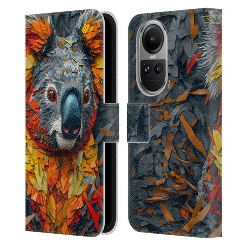 Haroulita Mix Art Animals Koala Leather Book Wallet Case Cover For OPPO Reno10 5G / Reno10 Pro 5G