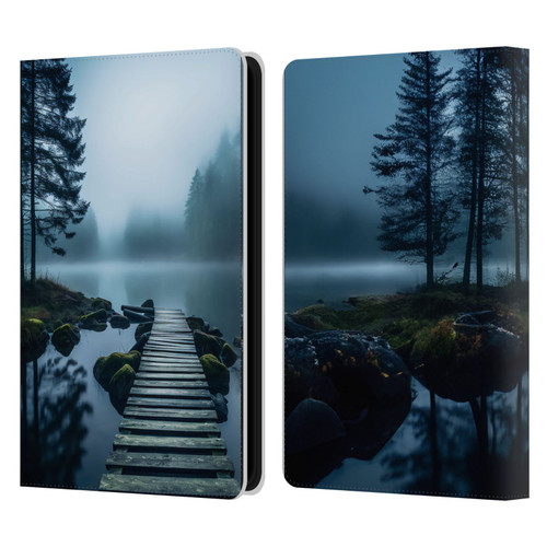 Haroulita Sceneries Dreaming Lake Pathway Leather Book Wallet Case Cover For Amazon Kindle Paperwhite 5 (2021)