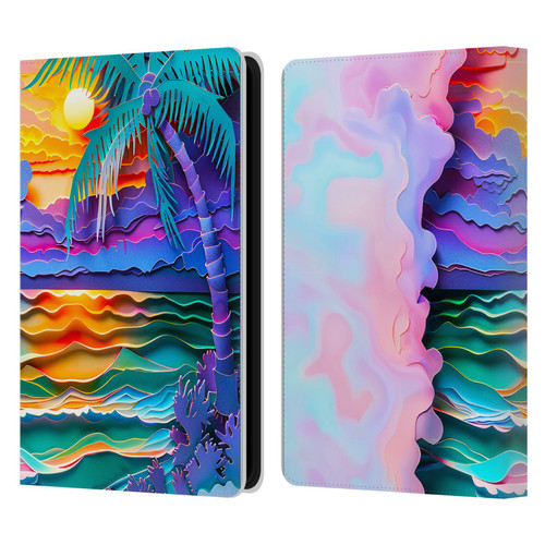 Haroulita Sceneries Sunset Leather Book Wallet Case Cover For Amazon Kindle Paperwhite 5 (2021)