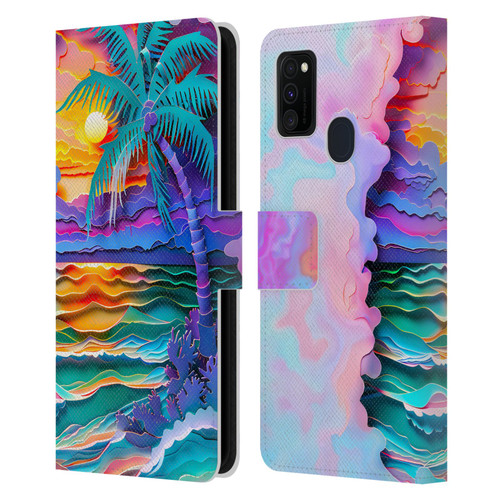 Haroulita Sceneries Sunset Leather Book Wallet Case Cover For Samsung Galaxy M30s (2019)/M21 (2020)