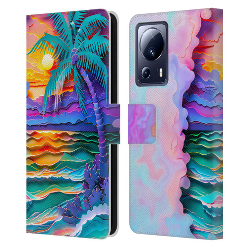 Haroulita Sceneries Sunset Leather Book Wallet Case Cover For Xiaomi 13 Lite 5G