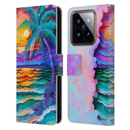 Haroulita Sceneries Sunset Leather Book Wallet Case Cover For Xiaomi 14