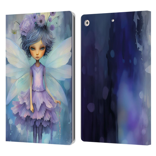 Haroulita Whimsical Purple Hair Fairy Leather Book Wallet Case Cover For Apple iPad 10.2 2019/2020/2021
