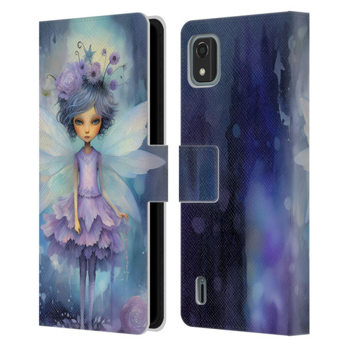 Haroulita Whimsical Purple Hair Fairy Leather Book Wallet Case Cover For Nokia C2 2nd Edition