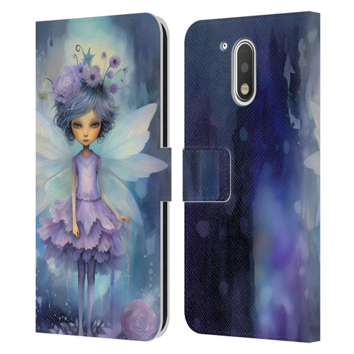 Haroulita Whimsical Purple Hair Fairy Leather Book Wallet Case Cover For Motorola Moto G41