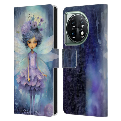 Haroulita Whimsical Purple Hair Fairy Leather Book Wallet Case Cover For OnePlus 11 5G