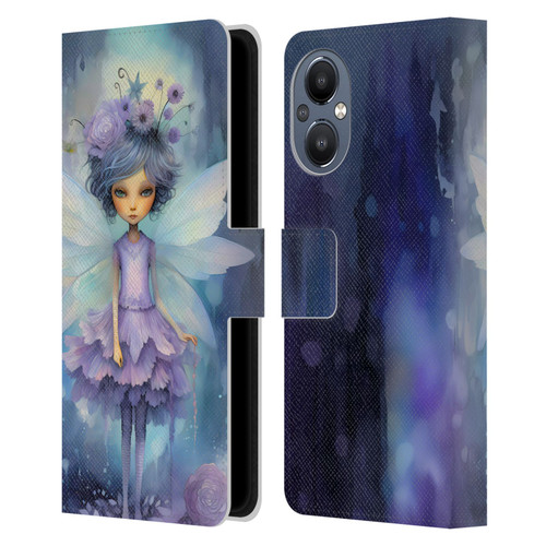 Haroulita Whimsical Purple Hair Fairy Leather Book Wallet Case Cover For OnePlus Nord N20 5G