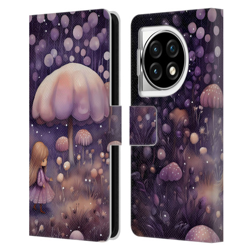 Haroulita Whimsical Girl And Mushroom Leather Book Wallet Case Cover For OPPO OnePlus Ace 3 5G