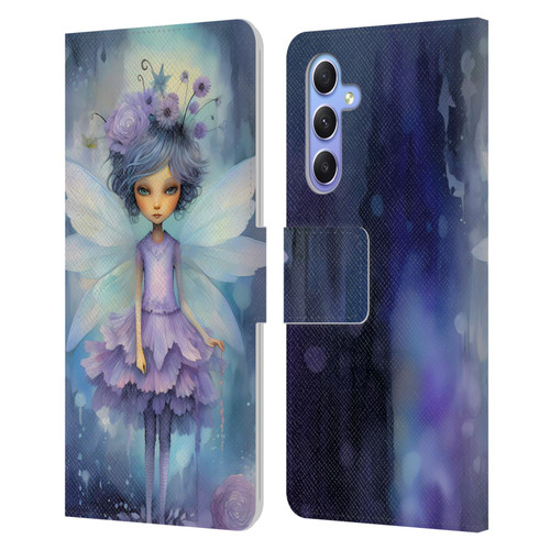 Haroulita Whimsical Purple Hair Fairy Leather Book Wallet Case Cover For Samsung Galaxy A34 5G