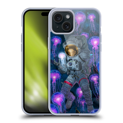 Vincent Hie Cosmic Wonder Jellyfish Astronaut Soft Gel Case for Apple iPhone 15 Plus