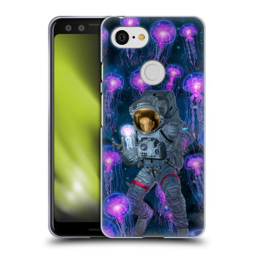 Vincent Hie Cosmic Wonder Jellyfish Astronaut Soft Gel Case for Google Pixel 3