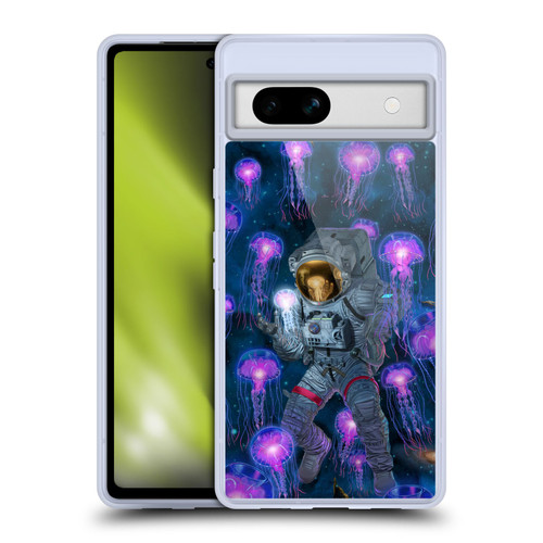 Vincent Hie Cosmic Wonder Jellyfish Astronaut Soft Gel Case for Google Pixel 7a