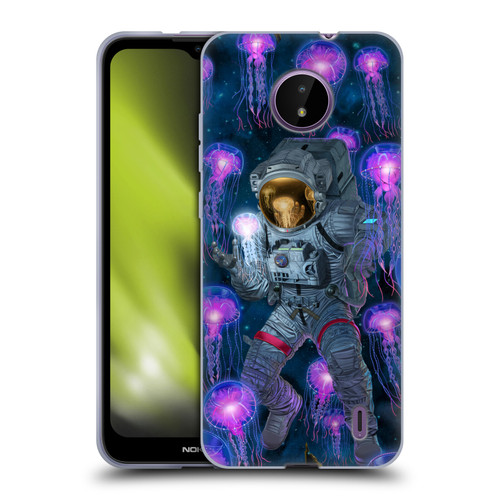 Vincent Hie Cosmic Wonder Jellyfish Astronaut Soft Gel Case for Nokia C10 / C20