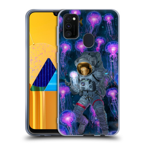 Vincent Hie Cosmic Wonder Jellyfish Astronaut Soft Gel Case for Samsung Galaxy M30s (2019)/M21 (2020)