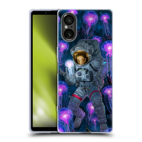 Vincent Hie Cosmic Wonder Jellyfish Astronaut Soft Gel Case for Sony Xperia 5 V 5G