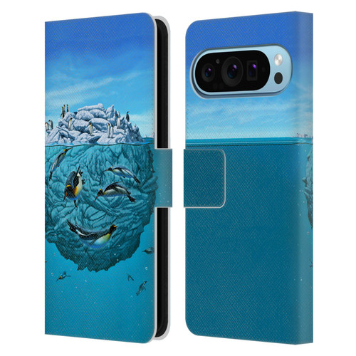 Vincent Hie Graphics Penguin Wink Leather Book Wallet Case Cover For Google Pixel 9 / Pixel 9 Pro