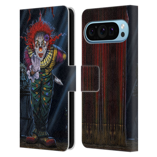 Vincent Hie Graphics Surprise Clown Leather Book Wallet Case Cover For Google Pixel 9 / Pixel 9 Pro