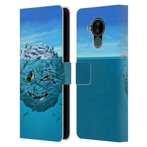 Vincent Hie Graphics Penguin Wink Leather Book Wallet Case Cover For Nokia C30