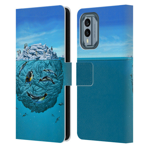 Vincent Hie Graphics Penguin Wink Leather Book Wallet Case Cover For Nokia X30