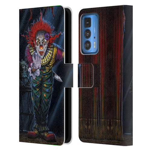 Vincent Hie Graphics Surprise Clown Leather Book Wallet Case Cover For Motorola Edge (2022)