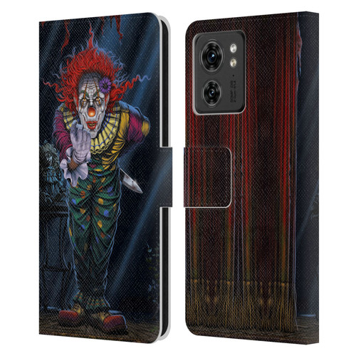 Vincent Hie Graphics Surprise Clown Leather Book Wallet Case Cover For Motorola Moto Edge 40