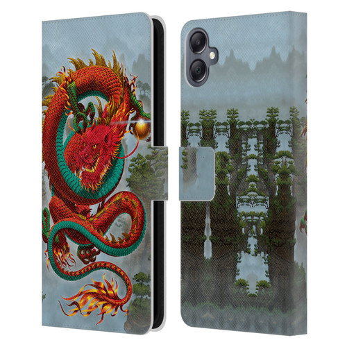 Vincent Hie Graphics Good Fortune Dragon Leather Book Wallet Case Cover For Samsung Galaxy A05