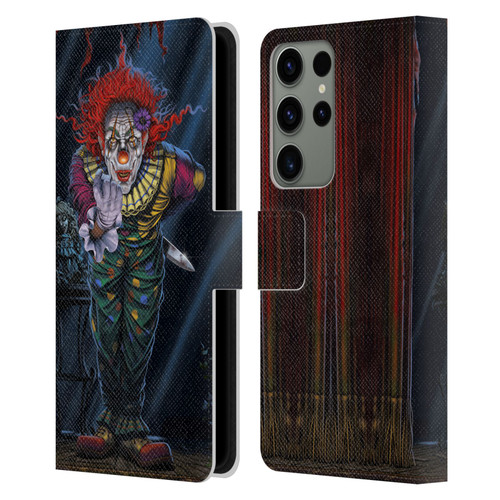 Vincent Hie Graphics Surprise Clown Leather Book Wallet Case Cover For Samsung Galaxy S23 Ultra 5G