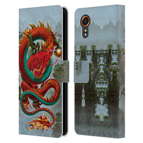 Vincent Hie Graphics Good Fortune Dragon Leather Book Wallet Case Cover For Samsung Galaxy Xcover7 5G