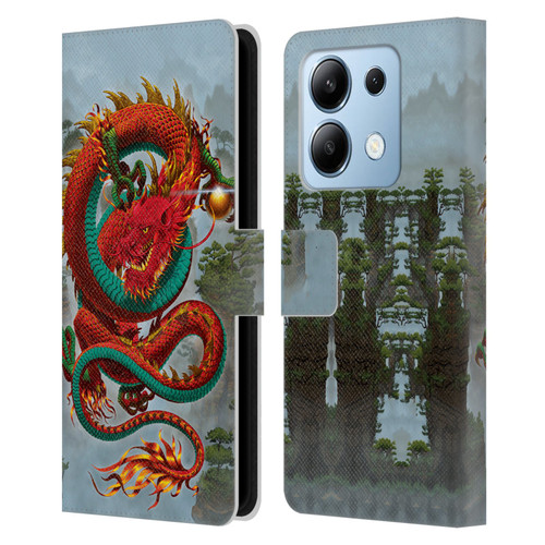 Vincent Hie Graphics Good Fortune Dragon Leather Book Wallet Case Cover For Xiaomi Redmi Note 13/13 Pro 5G