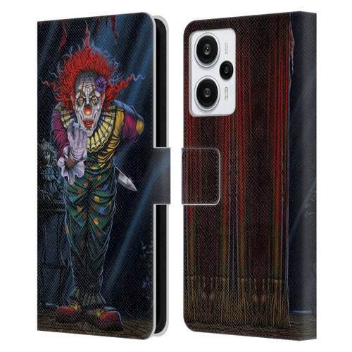 Vincent Hie Graphics Surprise Clown Leather Book Wallet Case Cover For Xiaomi Redmi Note 12T