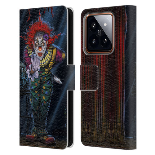 Vincent Hie Graphics Surprise Clown Leather Book Wallet Case Cover For Xiaomi 14