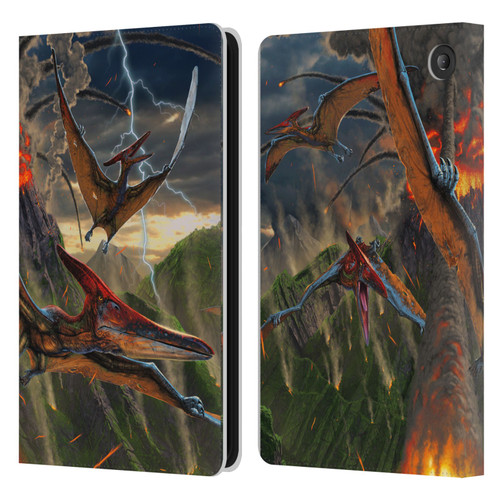 Vincent Hie Key Art Eruption Leather Book Wallet Case Cover For Amazon Fire 7 2022