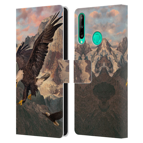 Vincent Hie Key Art Eagle Strike Leather Book Wallet Case Cover For Huawei P40 lite E
