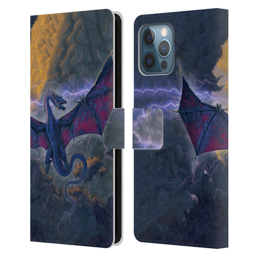 Vincent Hie Key Art Thunder Dragon Leather Book Wallet Case Cover For Apple iPhone 12 Pro Max