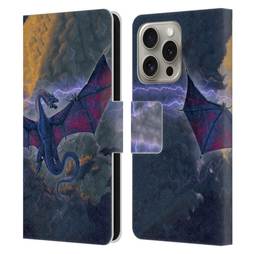 Vincent Hie Key Art Thunder Dragon Leather Book Wallet Case Cover For Apple iPhone 16 Pro