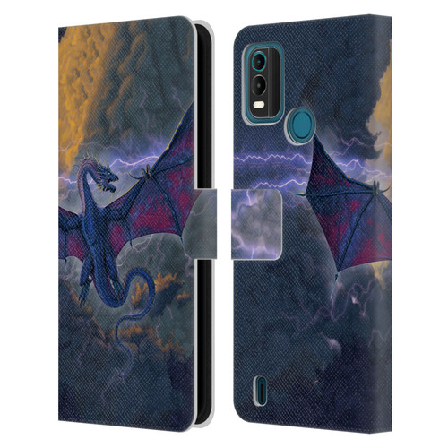 Vincent Hie Key Art Thunder Dragon Leather Book Wallet Case Cover For Nokia G11 Plus