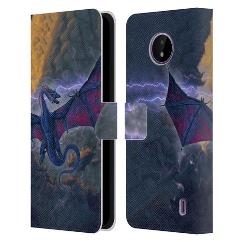 Vincent Hie Key Art Thunder Dragon Leather Book Wallet Case Cover For Nokia C10 / C20
