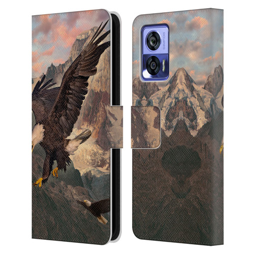 Vincent Hie Key Art Eagle Strike Leather Book Wallet Case Cover For Motorola Edge 30 Neo 5G