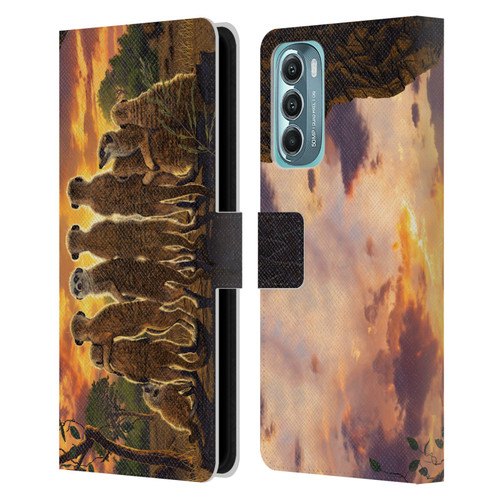 Vincent Hie Key Art Meerkat Family Leather Book Wallet Case Cover For Motorola Moto G Stylus 5G (2022)