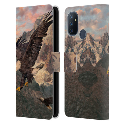 Vincent Hie Key Art Eagle Strike Leather Book Wallet Case Cover For OnePlus Nord N100