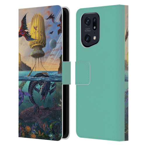 Vincent Hie Key Art Alien World Leather Book Wallet Case Cover For OPPO Find X5 Pro