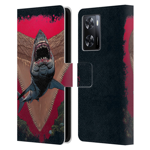 Vincent Hie Key Art Shark Leather Book Wallet Case Cover For OPPO A57s