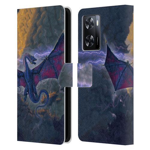 Vincent Hie Key Art Thunder Dragon Leather Book Wallet Case Cover For OPPO A57s