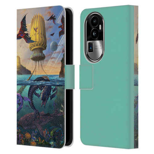 Vincent Hie Key Art Alien World Leather Book Wallet Case Cover For OPPO Reno10 Pro+