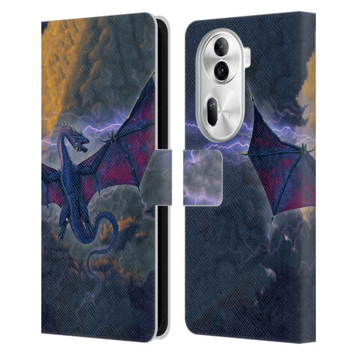 Vincent Hie Key Art Thunder Dragon Leather Book Wallet Case Cover For OPPO Reno11