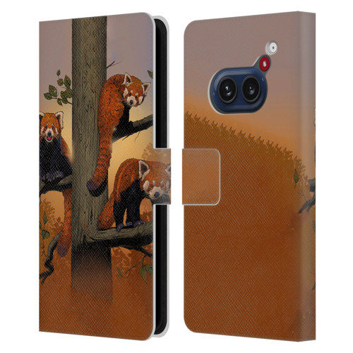 Vincent Hie Key Art Red Pandas Leather Book Wallet Case Cover For Nothing Phone (2a)